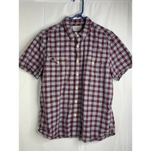 Lucky Brand Button Up Shirt Boys Large Plaid Western Classic Fit